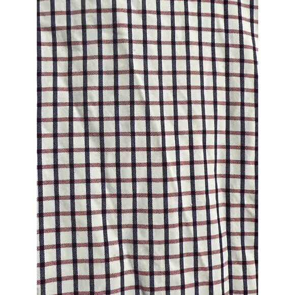 Express Mens Button Up Dress Shirt Size Medium Lightweight Plaid Red and Blue - Picture 4 of 4